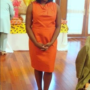 Elie Tahari orange knee length dress, size 12